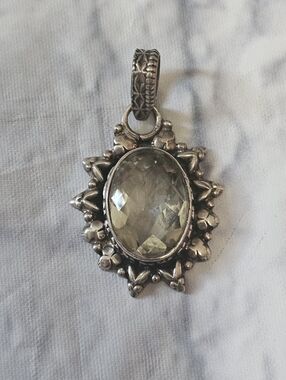 Sterling silver 925 Green Amethyst Pendant